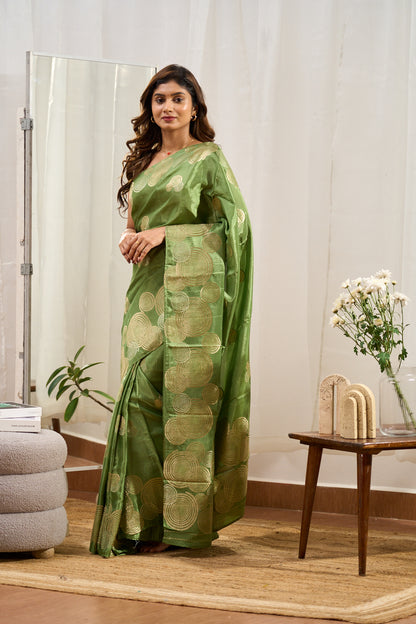 Mushru Green Silk