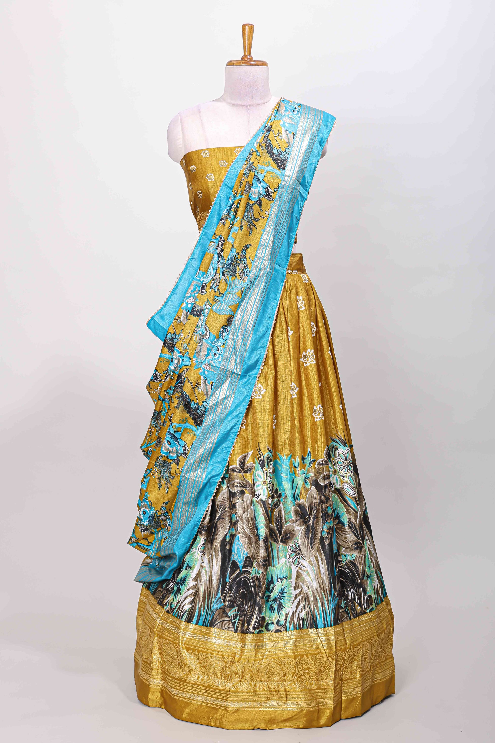 Mustard floral festive attire