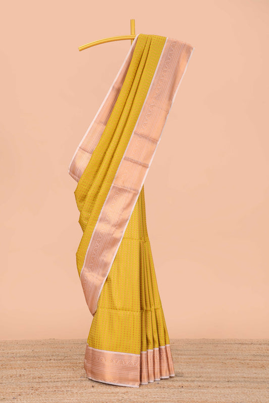 Mustard semi soft yellow silk 