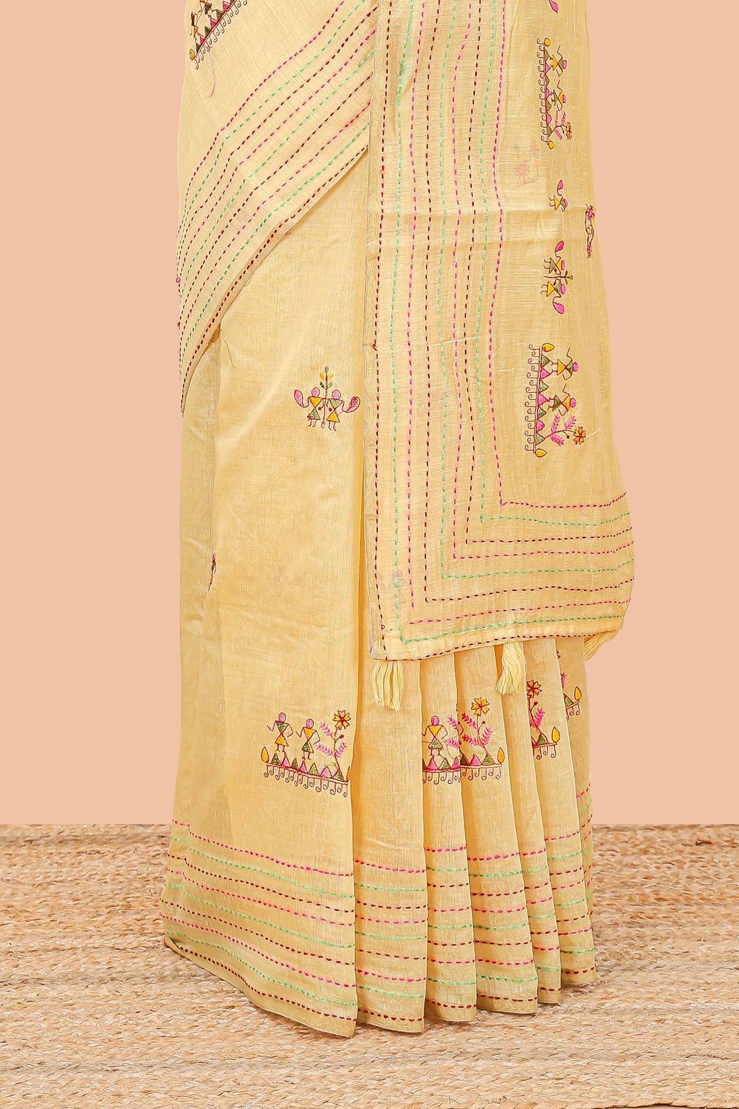 Mustard traditional chanderi saree