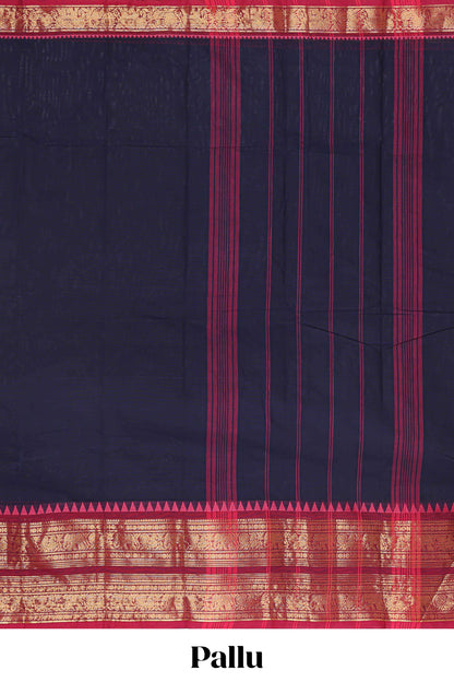  Navy Blue chettinad cotton saree