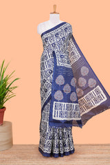Navy blue khadi cotton