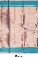 Navy blue semi soft silk statement saree