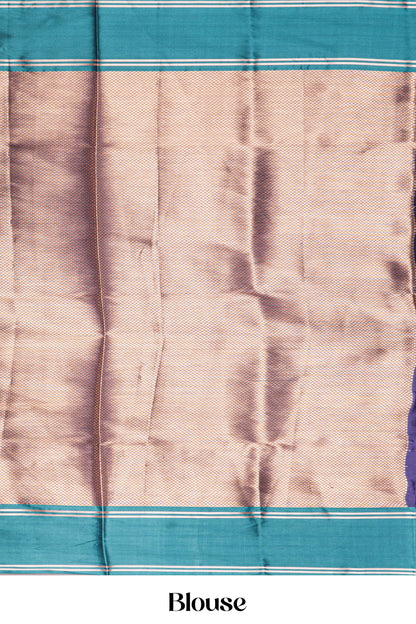 Navy blue semi soft silk statement saree