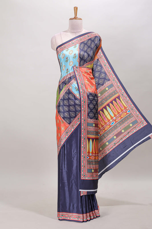 Navy blue textured masakali