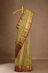 Olive Kanchipuram silk saree