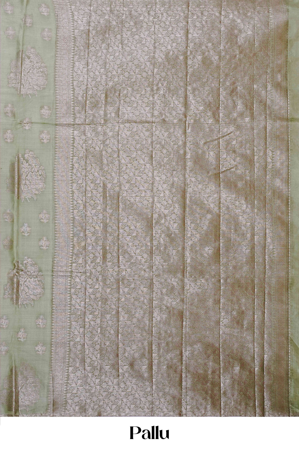 Olive butta tussar silk saree
