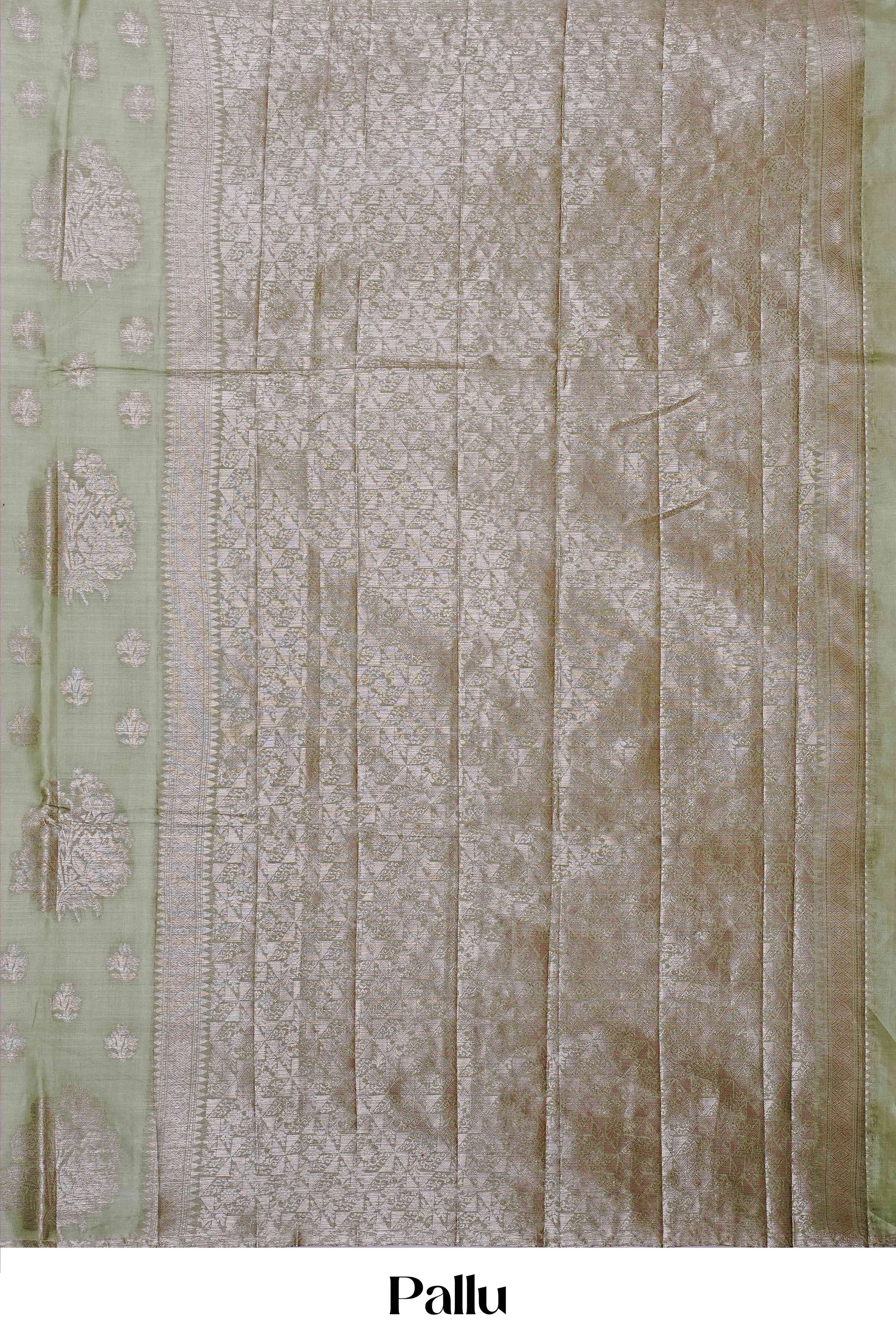 Olive butta tussar silk saree