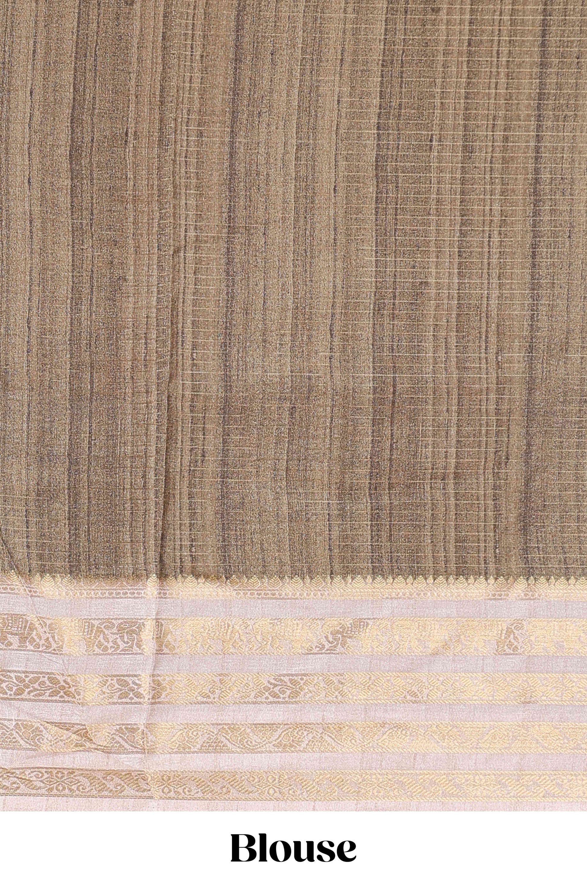 Olive green dola silk festive saree