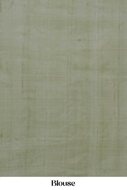 Olive tussar silk wedding saree