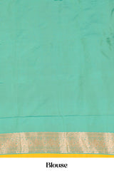 Olive yellow art silk traditional saree