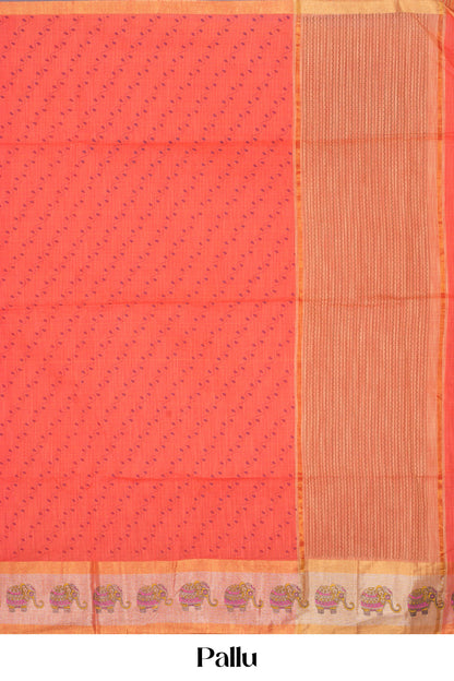Orange Chirala Cotton Saree Collection