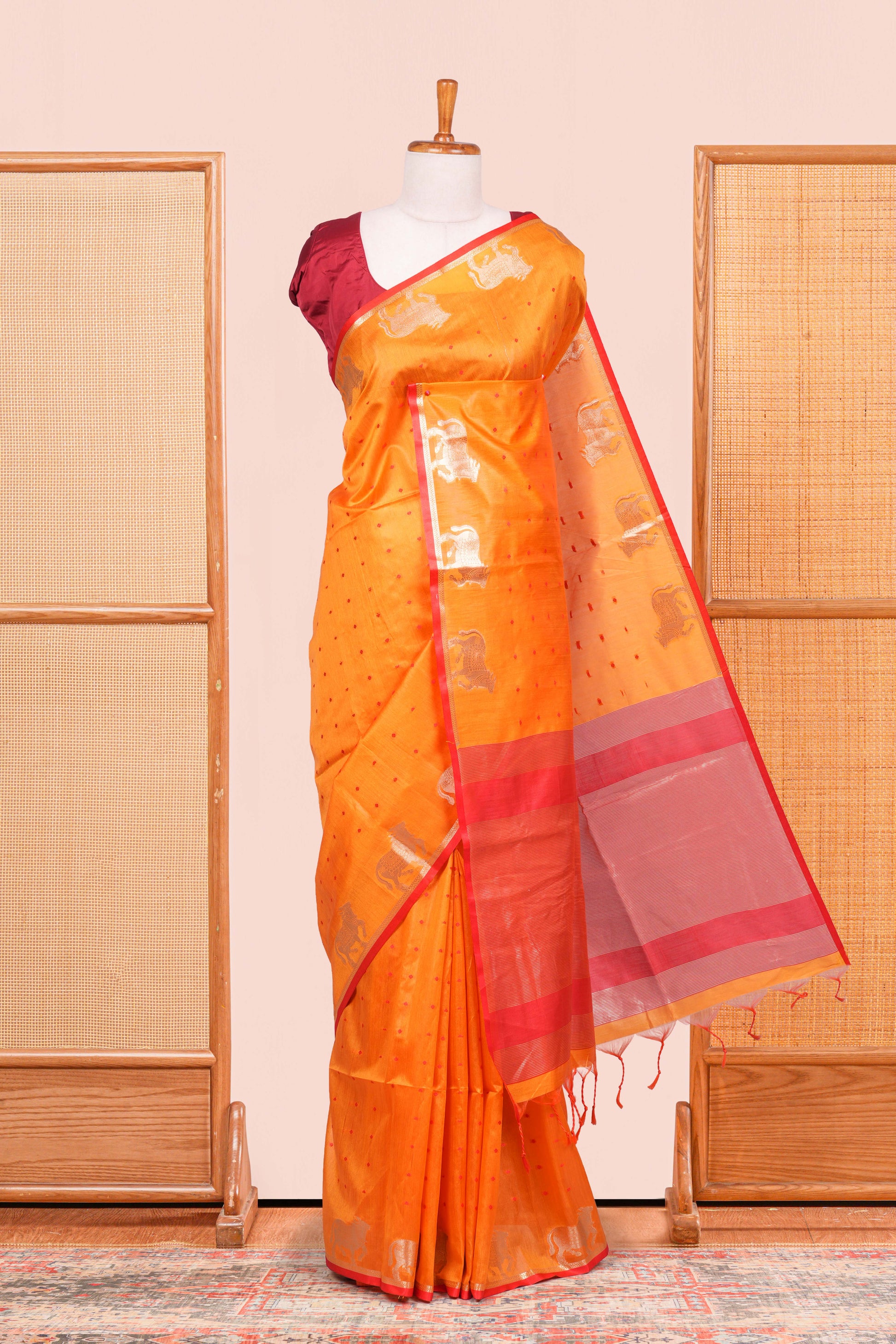 Orange art tussar