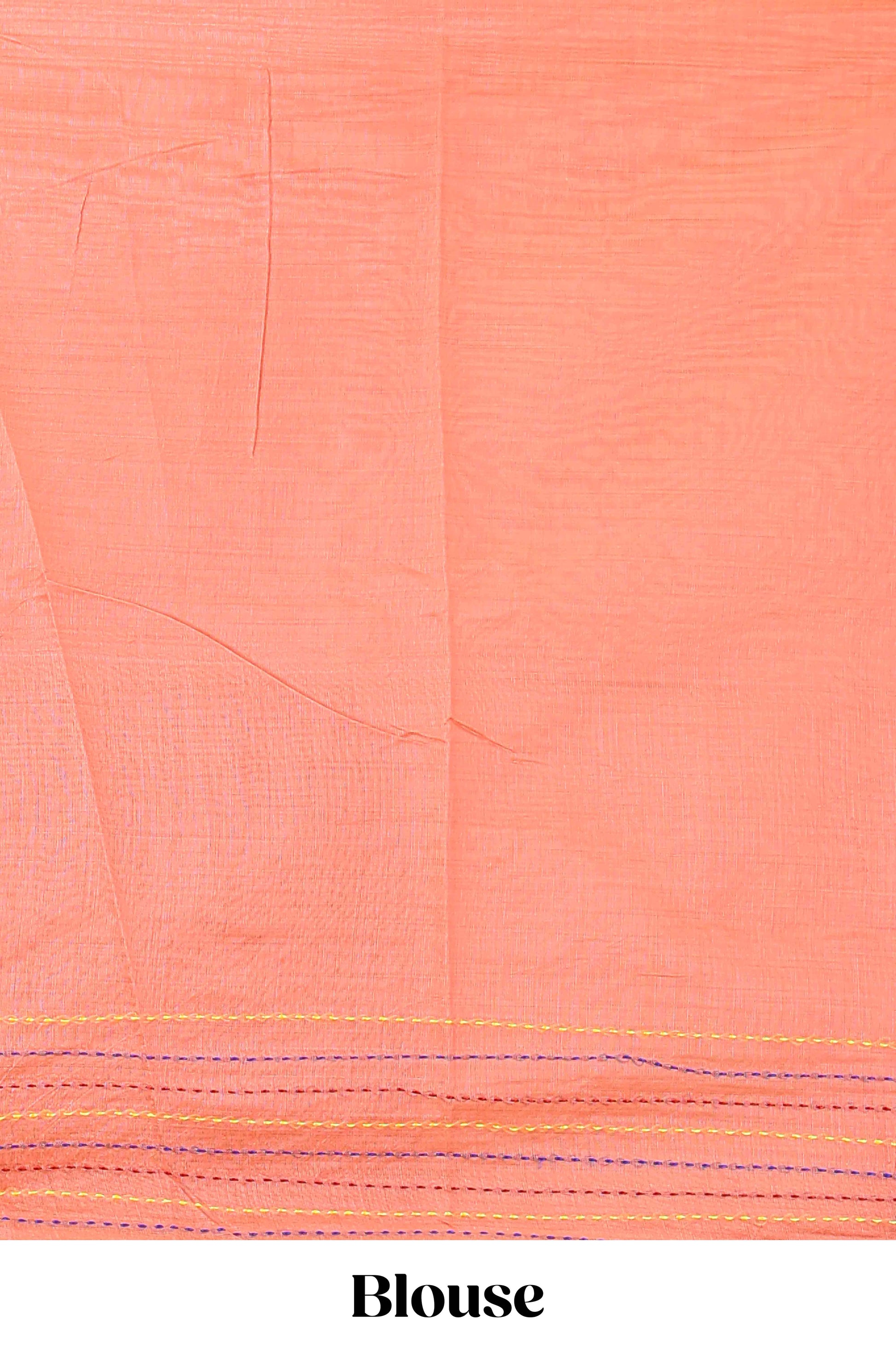 Orange casual chanderi cotton saree
