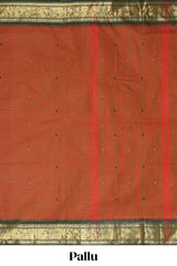 Orange chettinad cotton saree contrast border