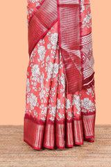 Orange dola traditional saree