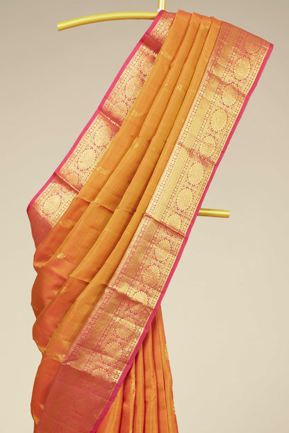 Orange elegant silk saree
