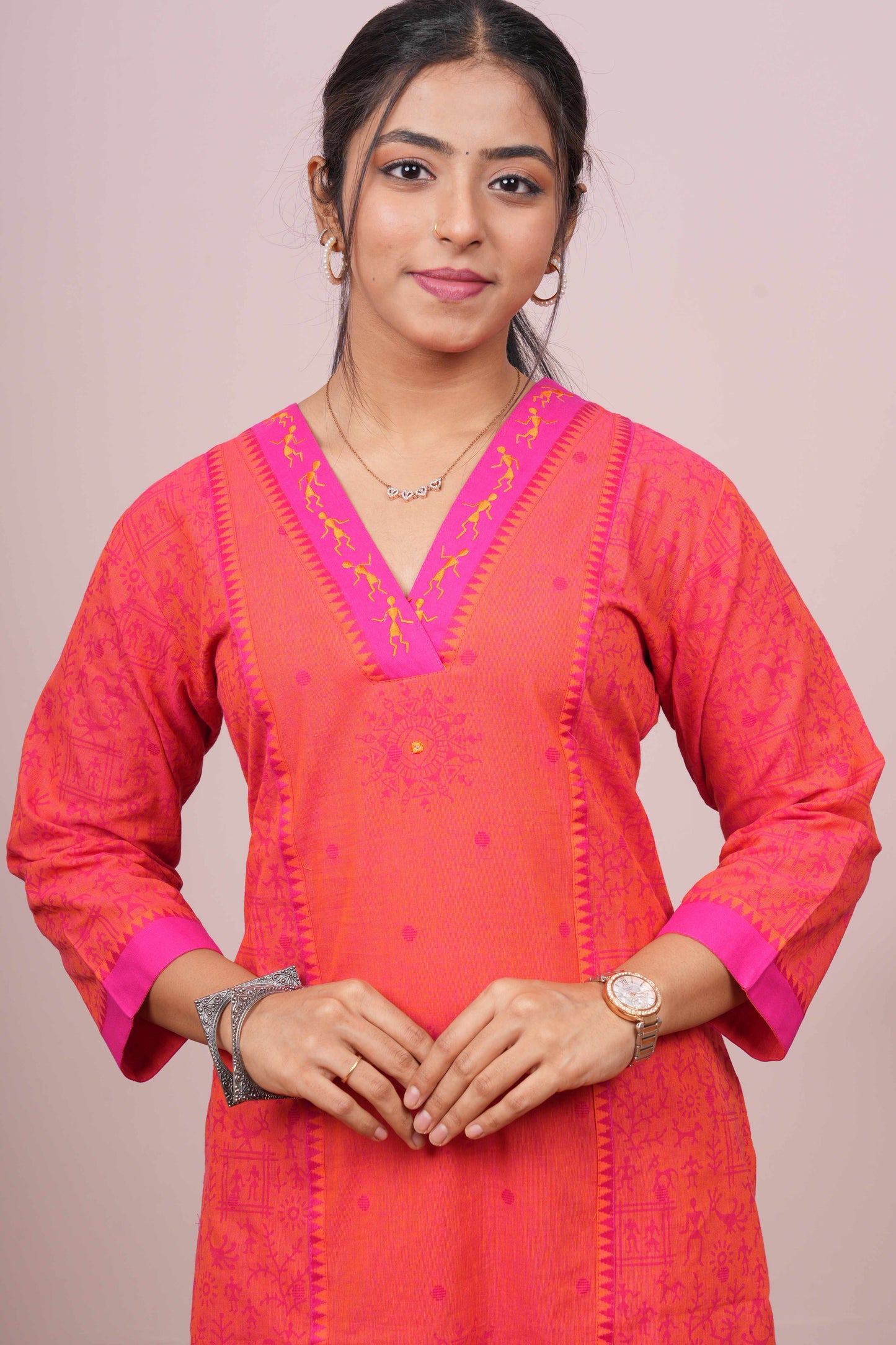 Orange festive ethnic suit