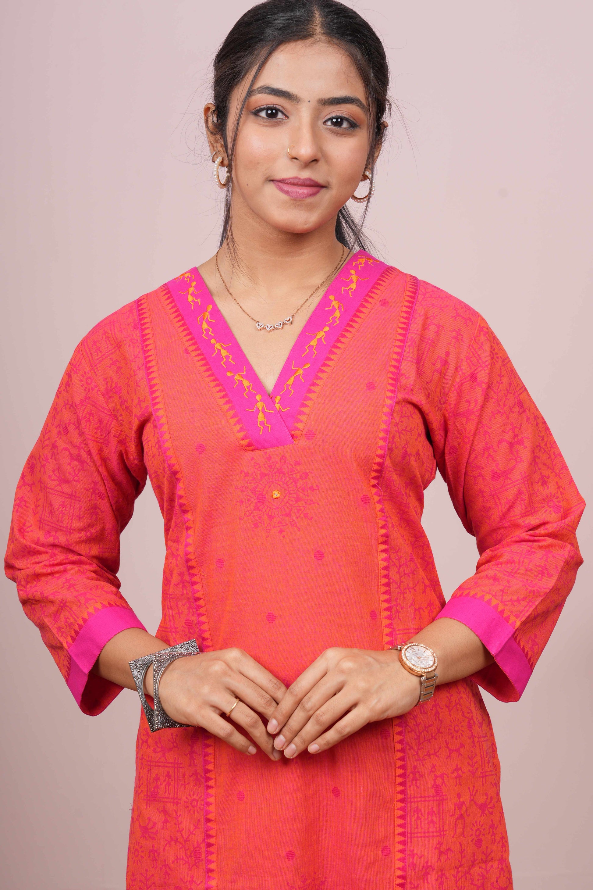 Orange festive ethnic suit