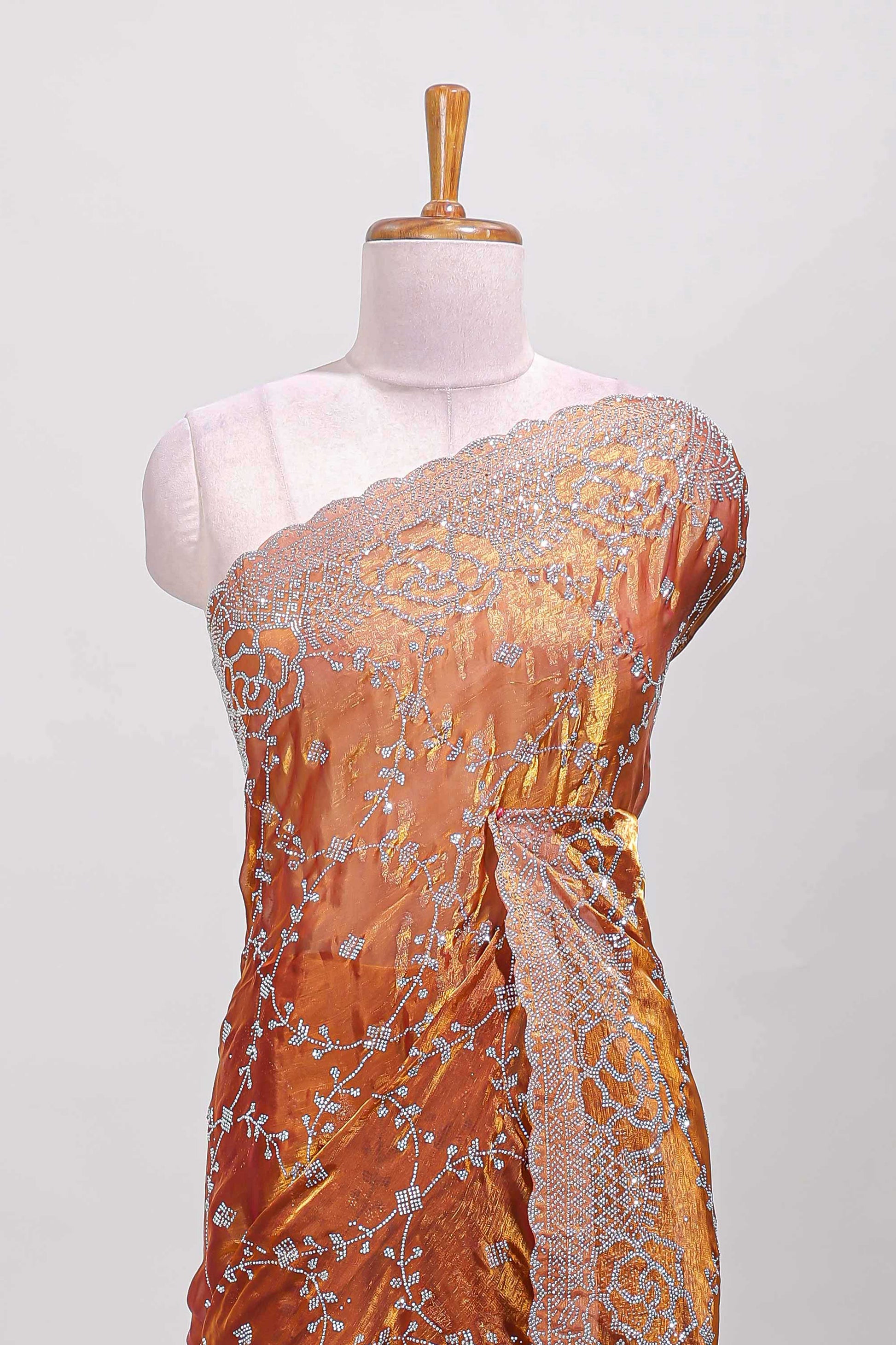 Orange festive party saree
