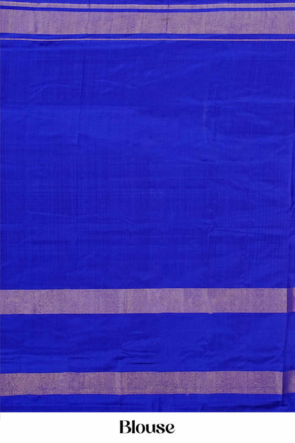 Orange green ikkat with contrast border