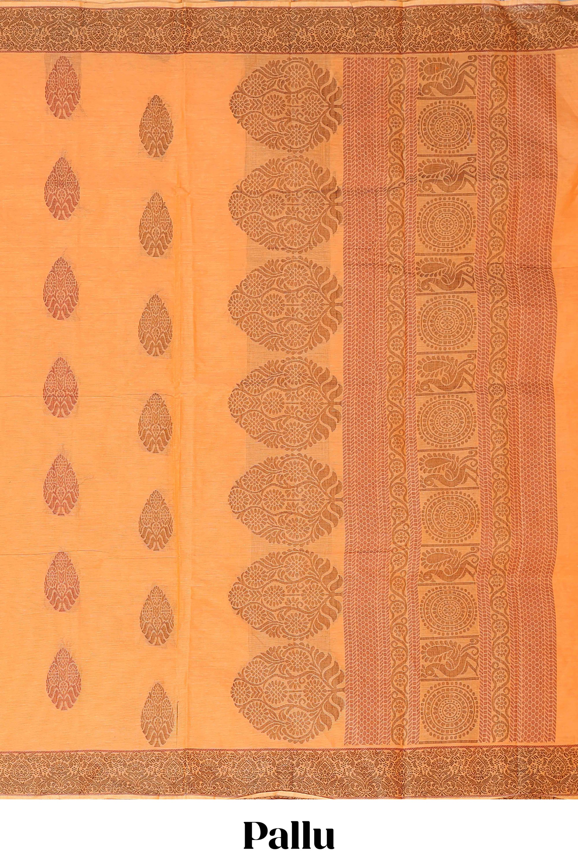  Orange kanchi cotton saree