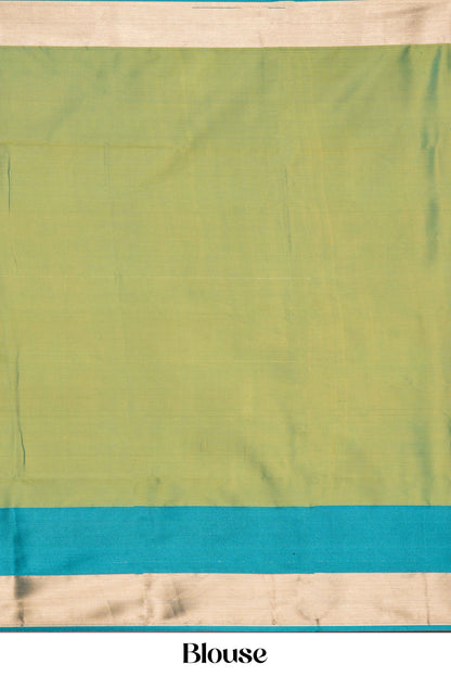 Orange kathan silk rich pallu saree