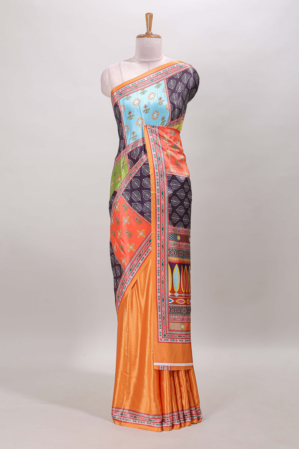 Orange masakali Matching blouse pairing