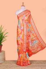 Orange moss georgette weave