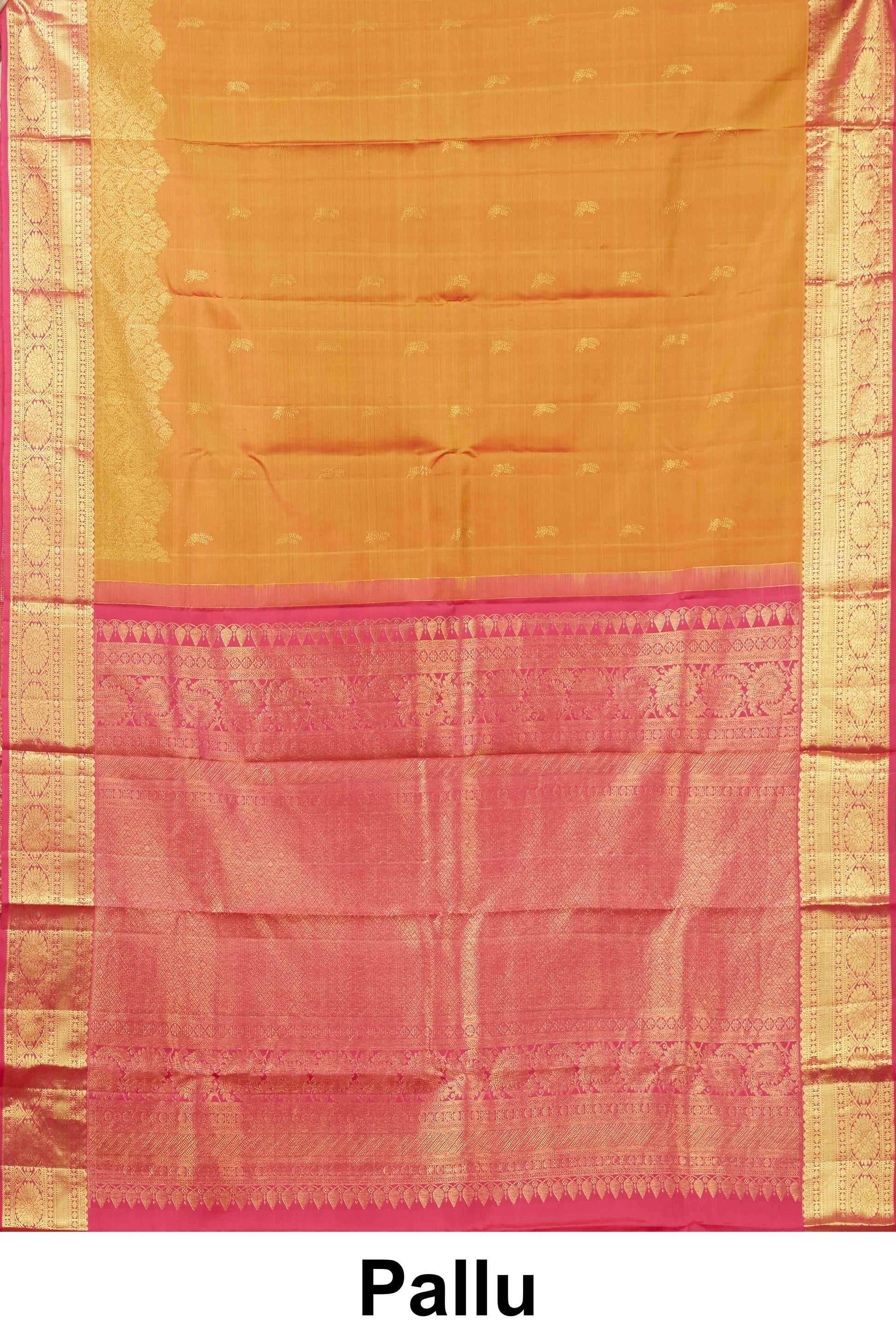 Orange pink bordered silk sarees
