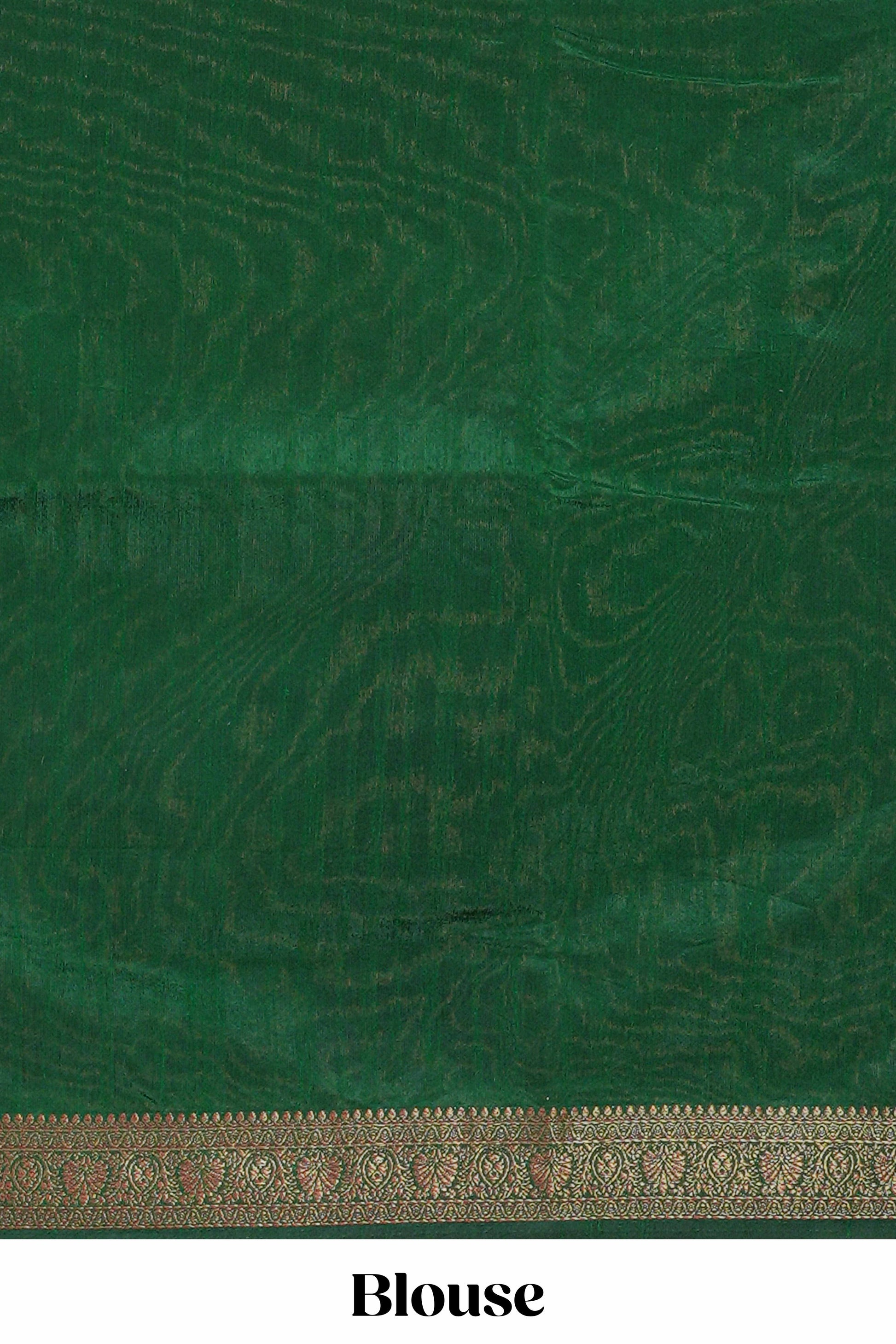 Orange raw silk woven pallu saree