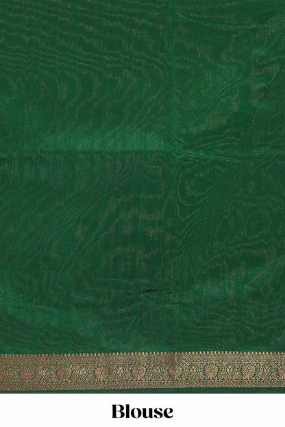 Orange raw silk woven pallu saree