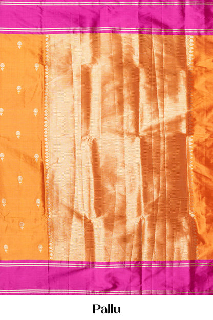 Orange semi soft silk celebration saree