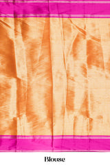 Orange semi soft silk festive drape saree
