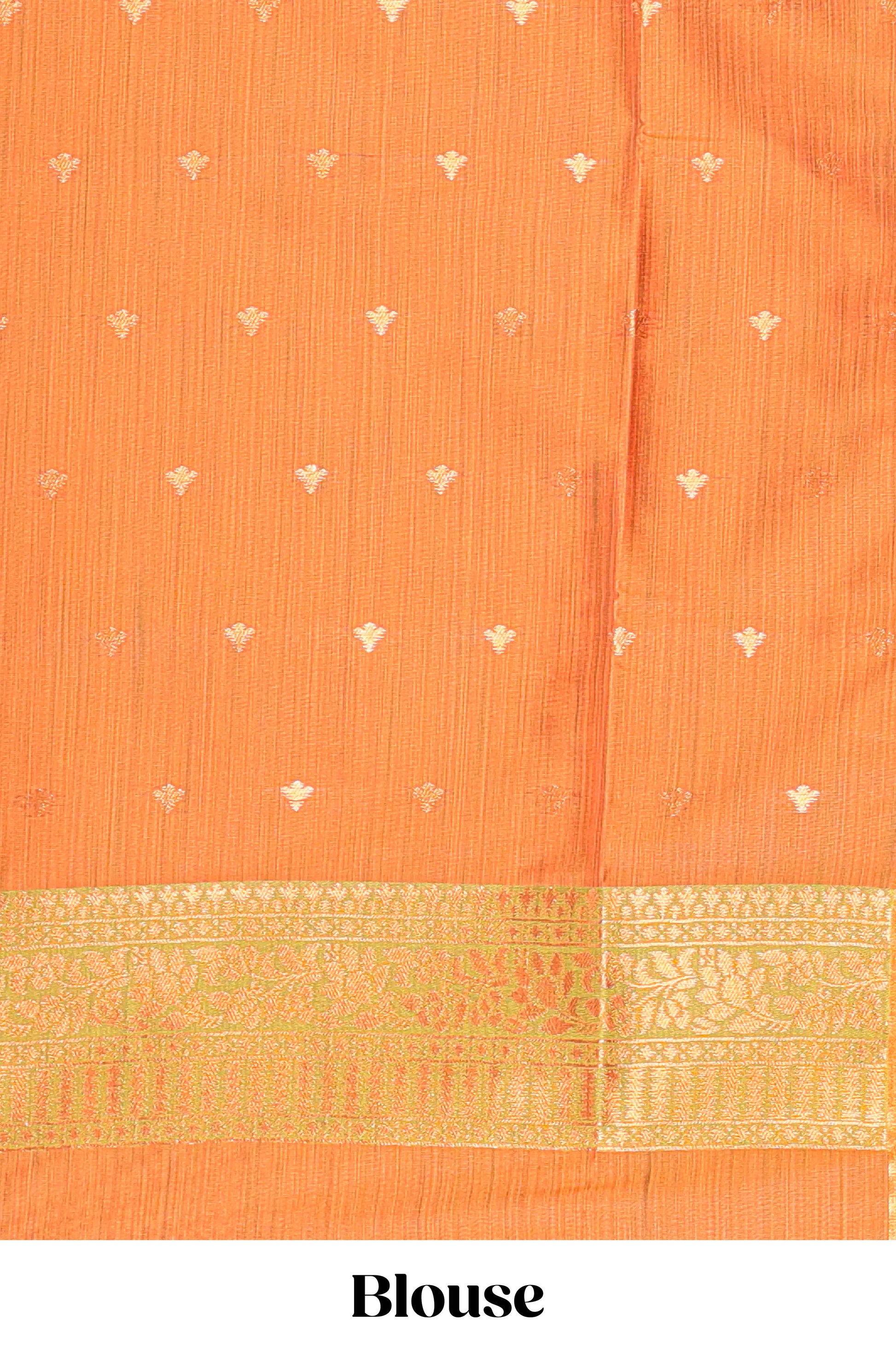 Orange semi soft silk occasion saree