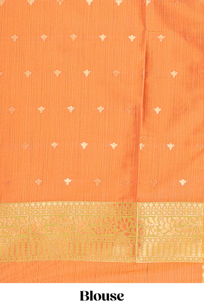 Orange semi soft silk occasion saree