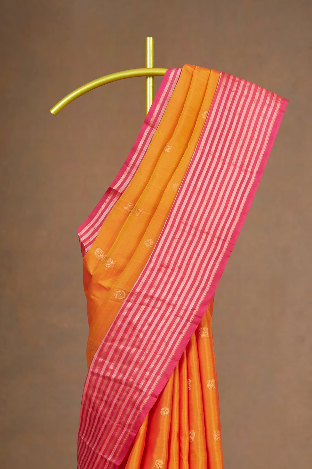 Orange silk saree traditional