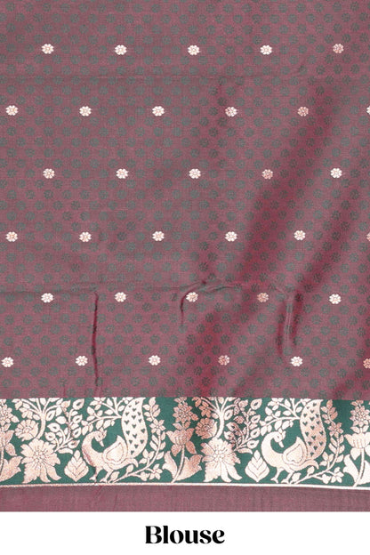 Orange silk small zari motif saree