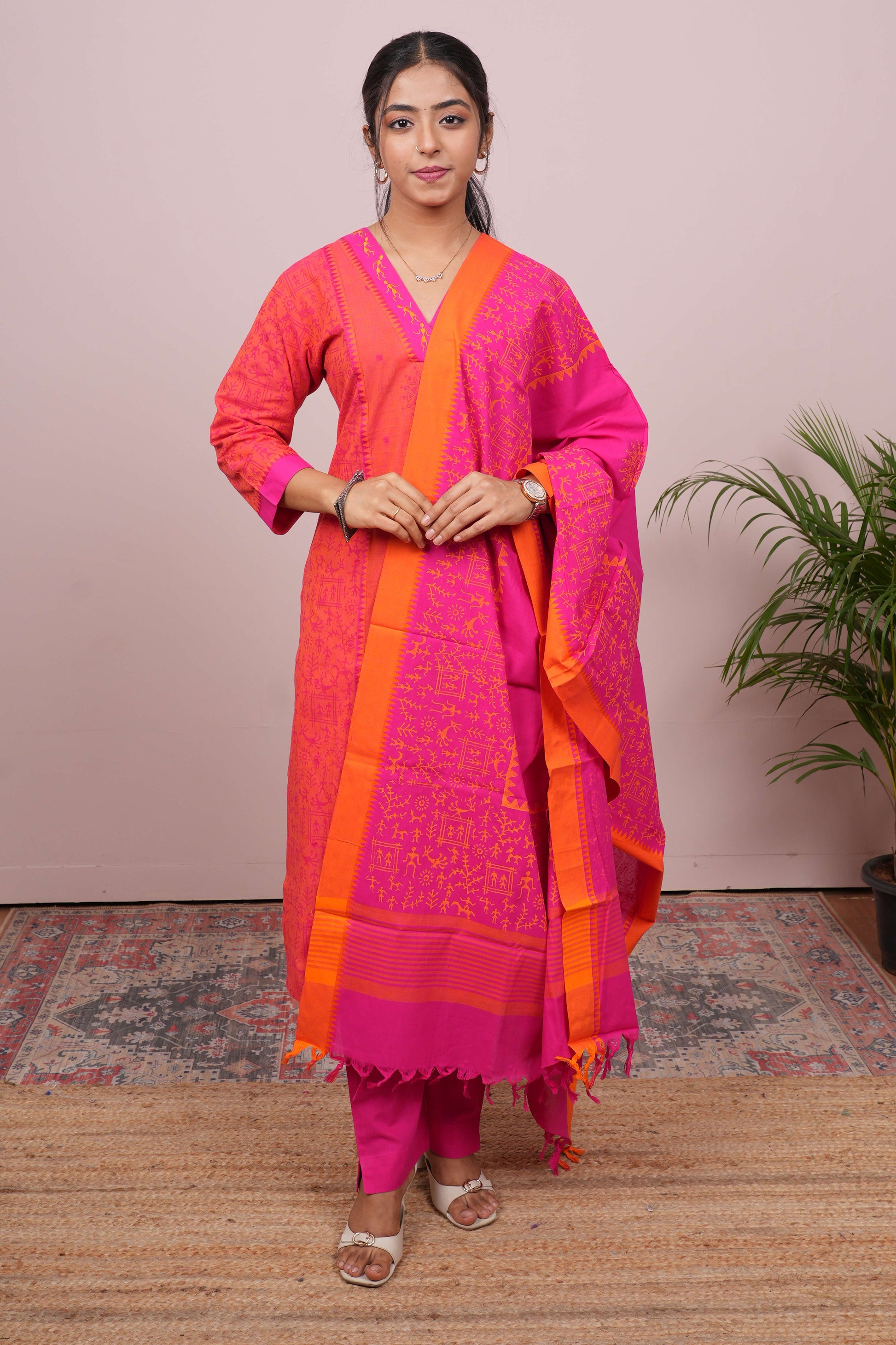 Orange traditional salwar suit