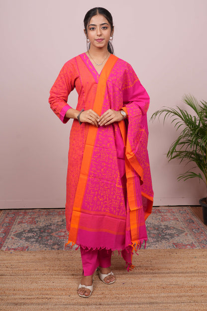 Orange traditional salwar suit