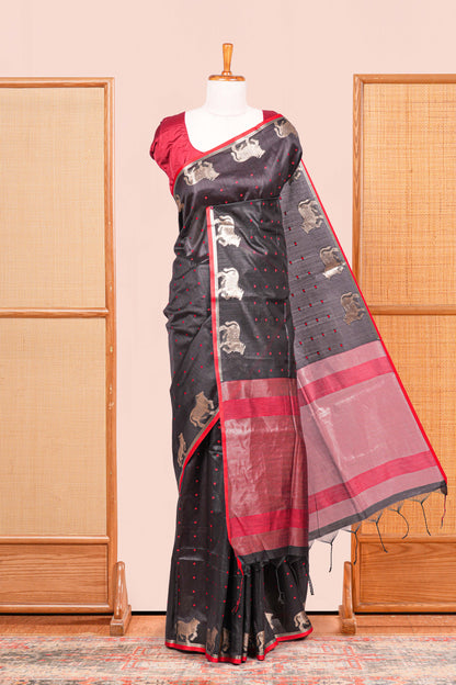 Orange tussar silk