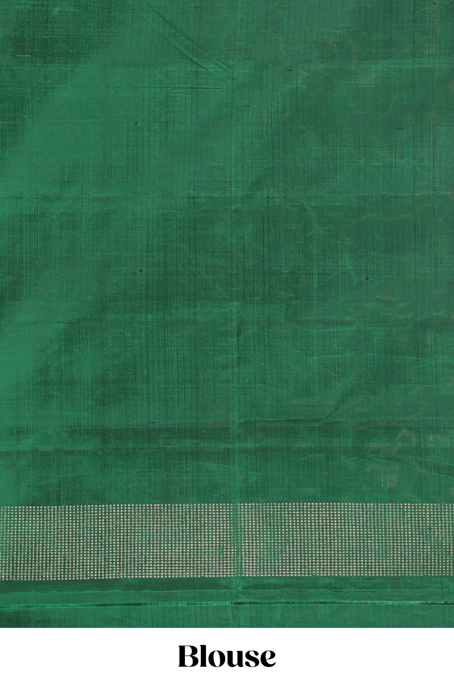 Borderless green parambariya pattu saree with zari stripes and matching checked zari pallu