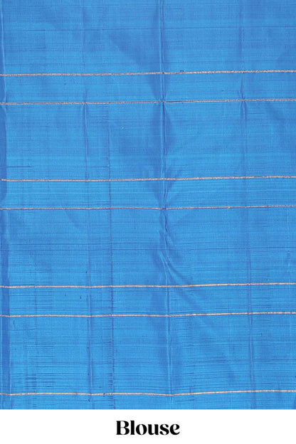 Multi color zari stripes and butta parambariya pattu saree with self zari border and matching blouse
