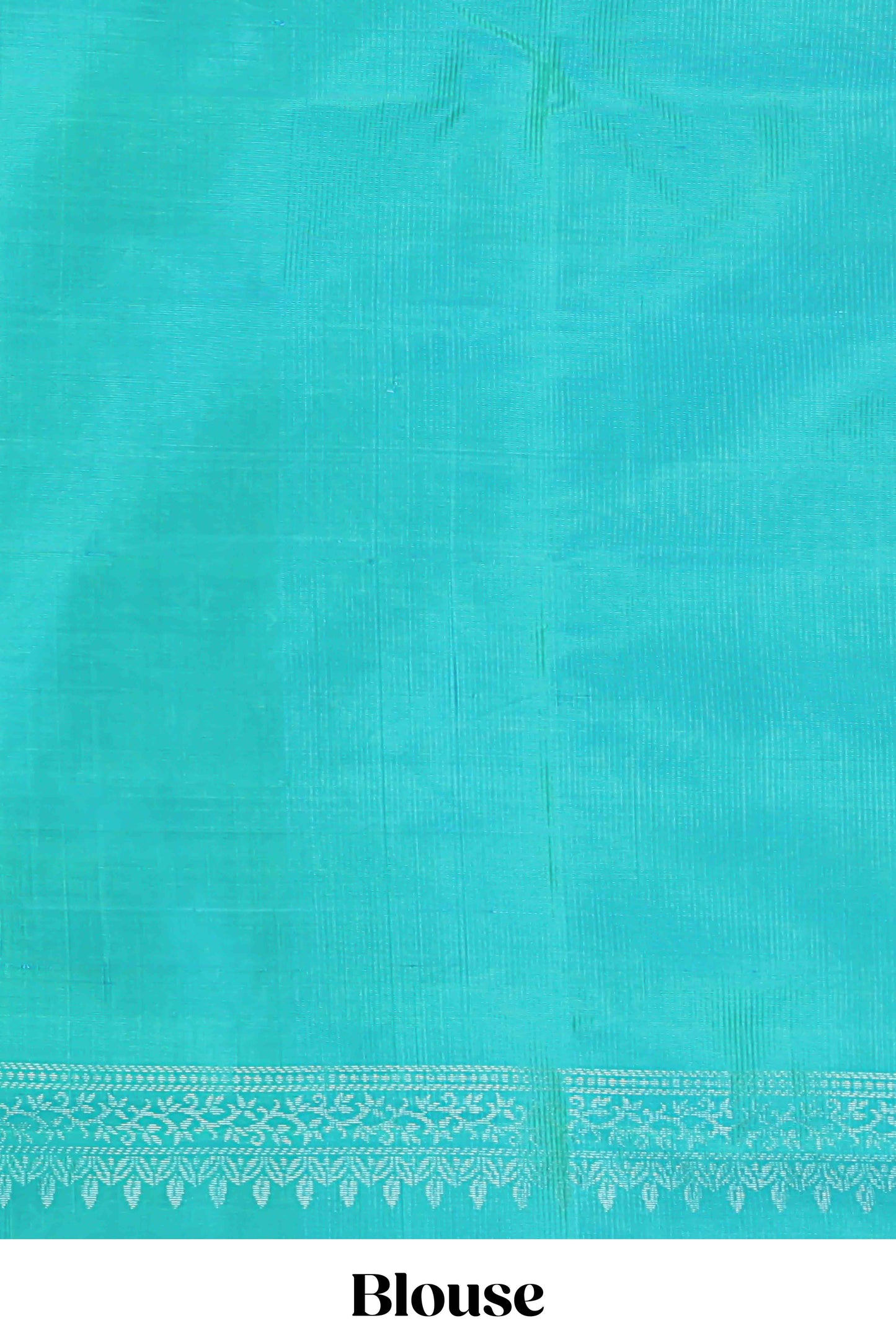 Borderless turquoise green zari stripes and butta parambariya pattu saree with self pallu and matching blouse