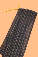 Borderless black zari checked parambariya pattu saree with contrast pallu and checked blouse