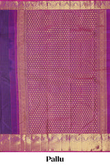Purple striped zari design parambariya pattu saree with contrast border and pallu