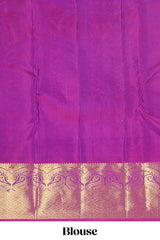 Purple striped zari design parambariya pattu saree with contrast border and pallu