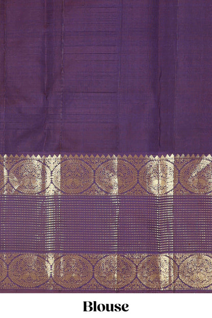 Violet zari butta parambariya pattu saree with contrast bentex border and pallu