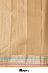 Bottle green geometric motifs design parambariya pattu saree with contrast border and blouse