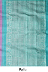 Borderless lavender striped design parambariya pattu saree with contrast pallu and blouse